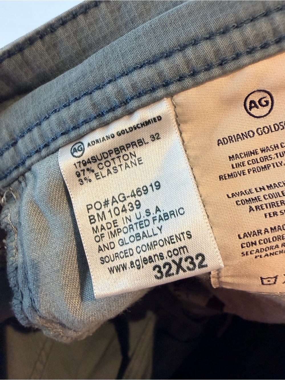 AG ADRIANO GOLDSCHMIED Men’s Size 32x32 Pants Everett Slim Straight Fit Stretch - Picture 15 of 16